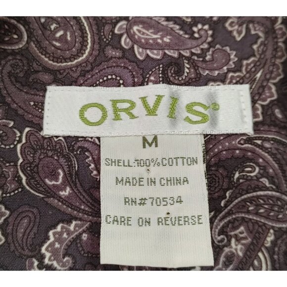 Orvis Women's 1/4 Zip Pullover Sweatshirt Size Medium Purple Long Sleeve Cotton - Picture 2 of 3